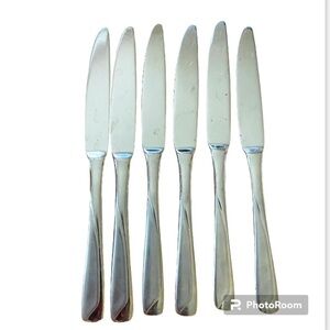 Pfaltzgraff MCM Satin Echo 6 Piece Knives Flatware Stainless Steel Set